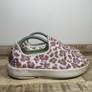 Oofos‎ Oomg Eezee Low Slip-On Comfort Shoe Womens 10 Pink Cream Cheetah Print
